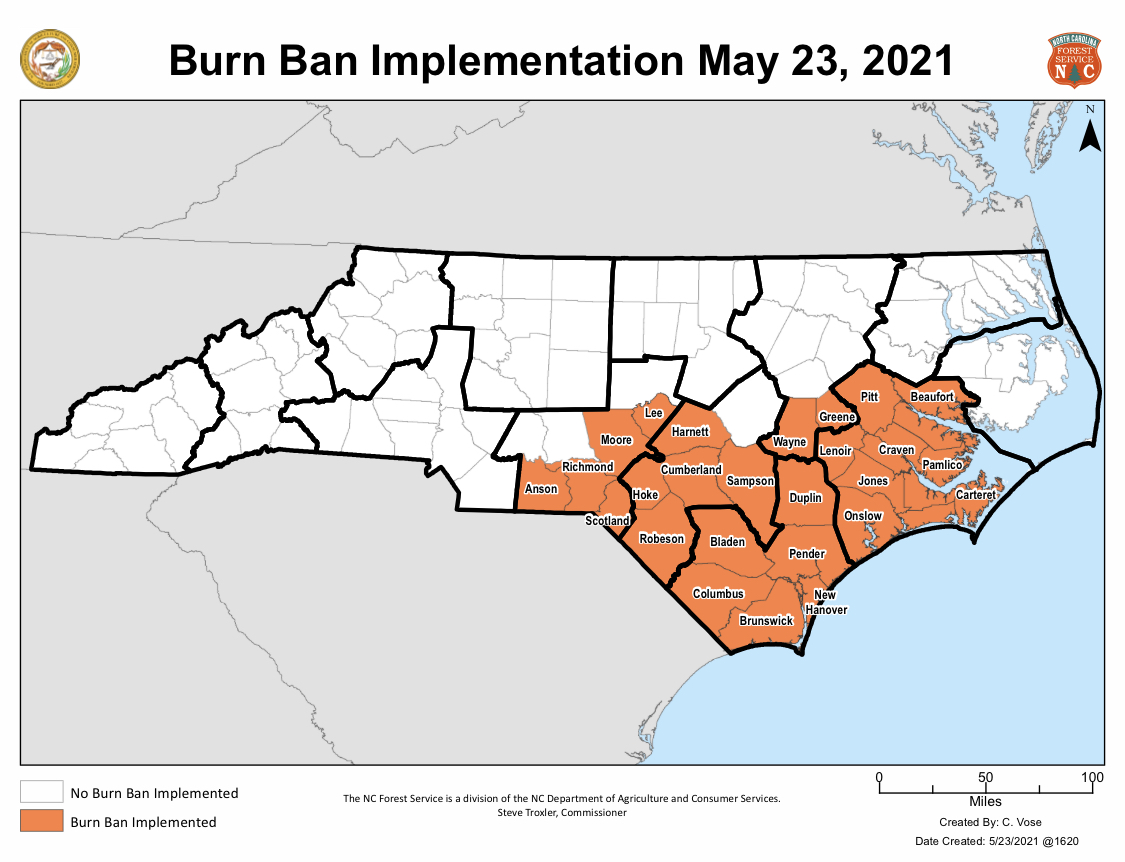 Burn ban issued for 26 North Carolina counties due to hazardous forest